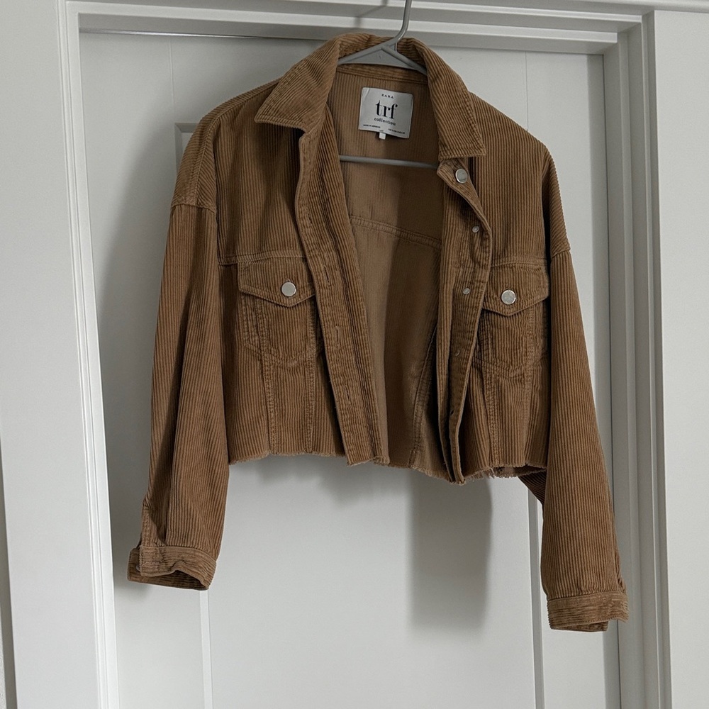 Zara Tan Corduroy Jean Jacket